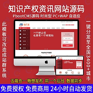 【PB316】知识产权网站源码PC端 pbootcms源码-游鱼网